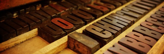 Box of typesetting letters.